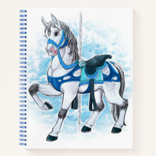 Cuaderno Portátil para caballos Carrusel gris
