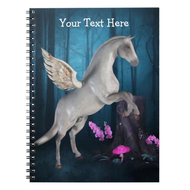 Cuaderno Portátil para caballos Fantasy Pegasus (Frente)