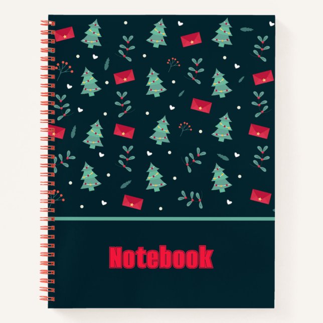 Cuaderno Portátil para el árbol de Navidad de patrón (Anverso)