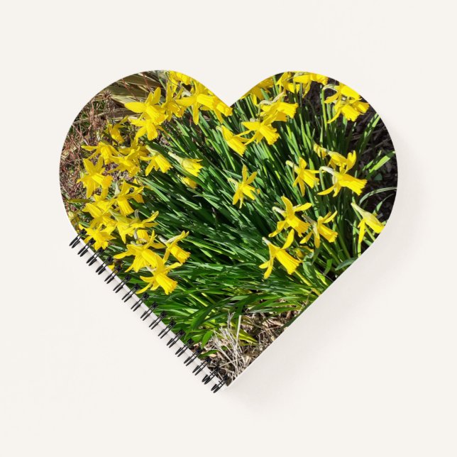 Cuaderno Portátil para el corazón de Daffodils amarillo pri (Anverso)