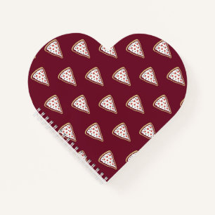 Cuaderno Portátil para el corazón de lonas de pizza (Tomate