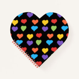 Cuaderno Portátil para el corazón de neón (Múltiple negro)