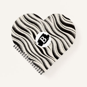 Cuaderno Portátil para el corazón de rayas de cebra persona