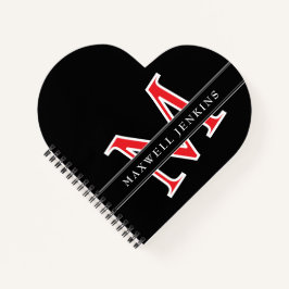 Cuaderno Portátil para el corazón personalizado con monogra