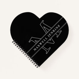 Cuaderno Portátil para el corazón personalizado con monogra