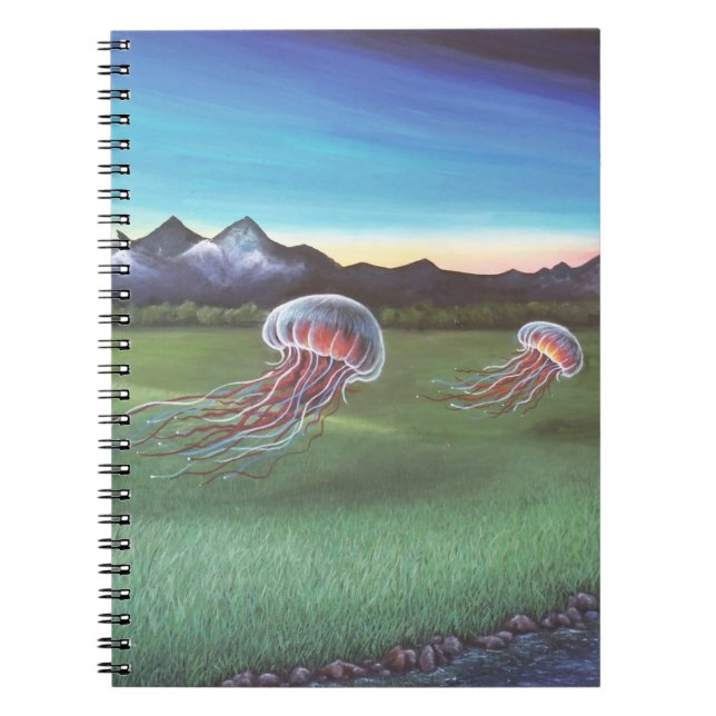 Cuaderno Portátil para el paisaje de montaña de las medusas (Frente)
