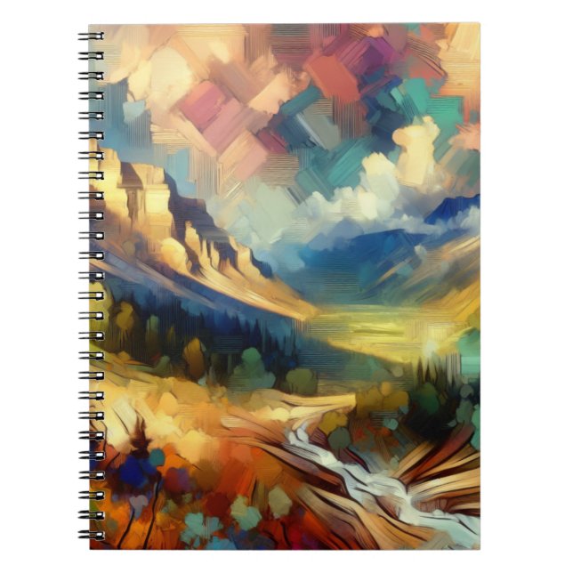 Cuaderno Portátil para el paisaje del atardecer de Golden V (Frente)