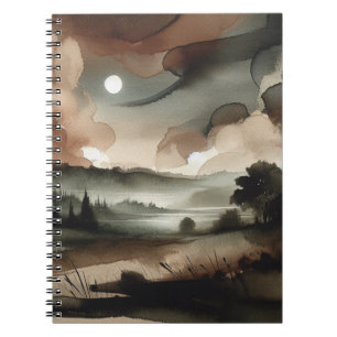 Cuaderno Portátil para el paisaje del bosque de color de ag