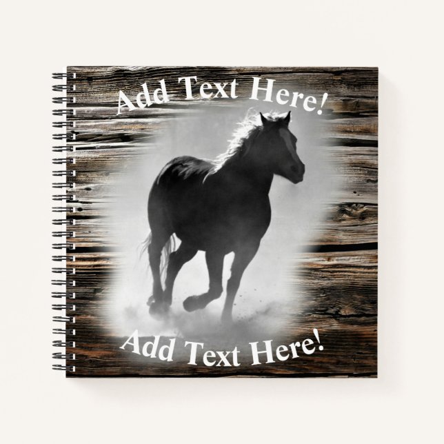 Cuaderno Portátil para Gallopaje de Caballo Salvaje (Anverso)