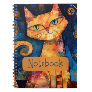 Cuaderno Portátil para gato naranja