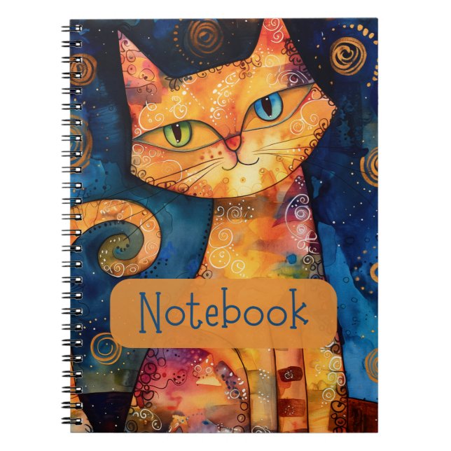 Cuaderno Portátil para gato naranja (Frente)