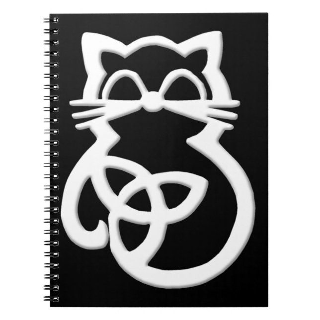 Cuaderno Portátil para gatos celta de trinidad blanca (Frente)