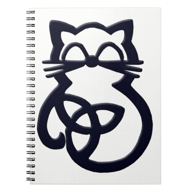 Cuaderno Portátil para gatos celta de trinidad negra (Frente)