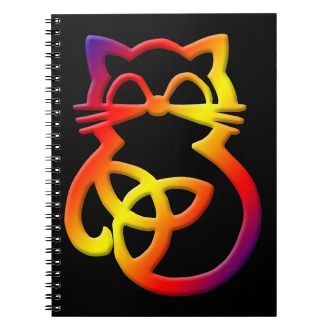 Cuaderno Portátil para gatos celtas con trinidad arcoiris (Frente)