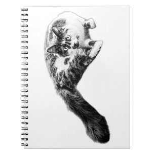 Cuaderno Portátil para gatos de cola larga en negrita