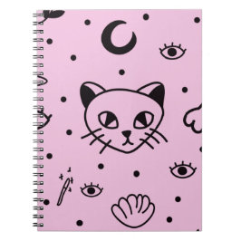 Cuaderno Portátil para gatos de Wiccan de Gótico Pastel - E