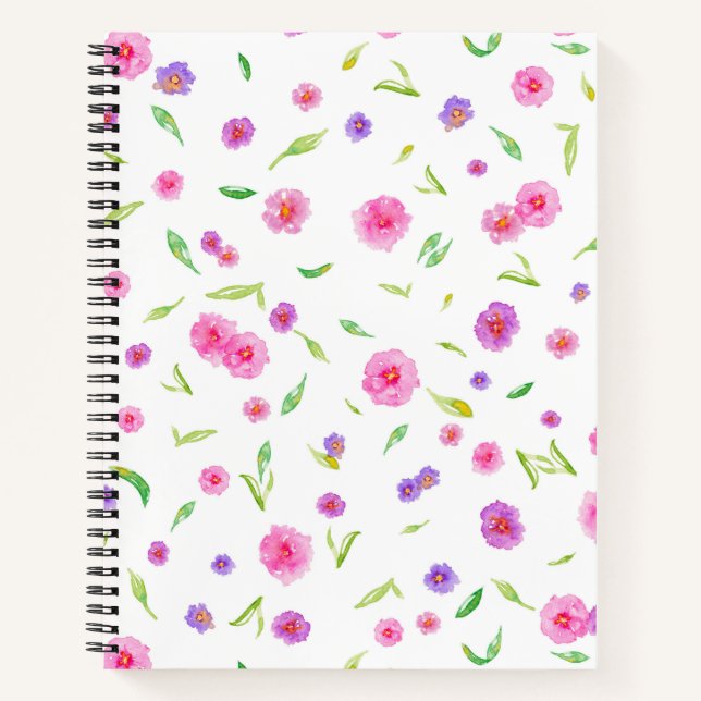 Cuaderno Portátil para mamás amigas con flores acuáticas (Anverso)