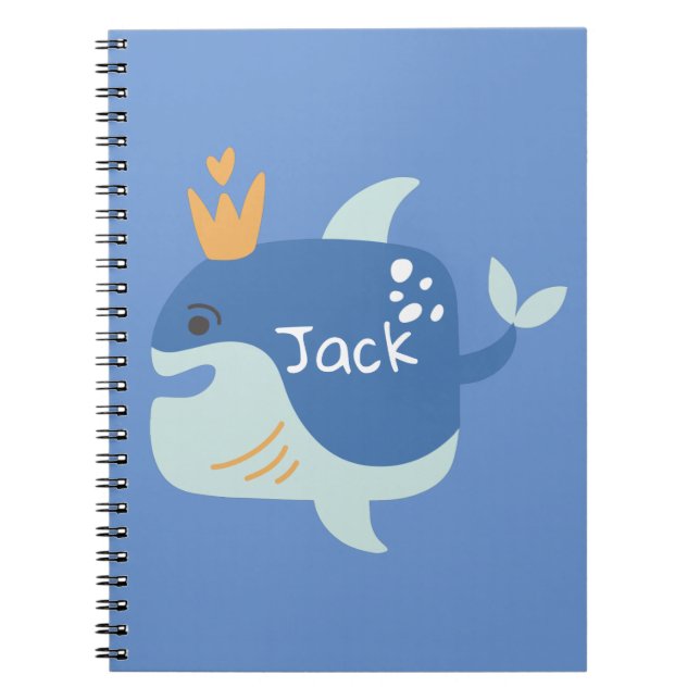 Cuaderno Portátil para niños de animales del mar de ballena (Frente)