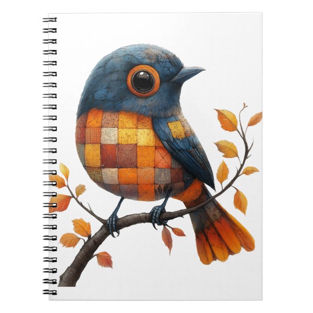 Cuaderno Portátil para pájaros en mosaico (Frente)