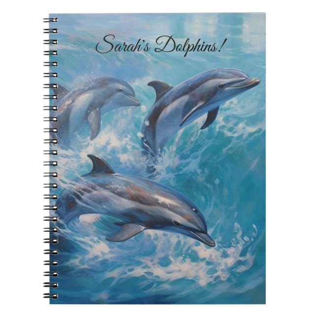 Cuaderno Portátil para Personalizado delfines (Frente)