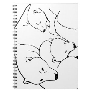 Cuaderno Portátil para portátiles de oso polar con mellizos