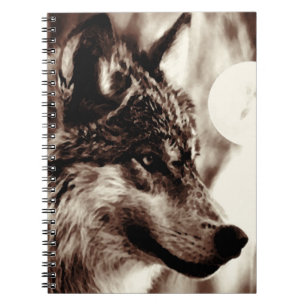 Cuaderno Portátil para retrato de lobo de Sepia