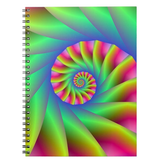 Cuaderno Portátil Pasos de Espiral Psicodélica (Frente)
