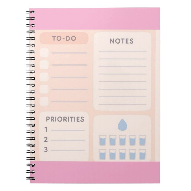 Cuaderno Portátil Pastel Aesthetic Daily Planner (Frente)