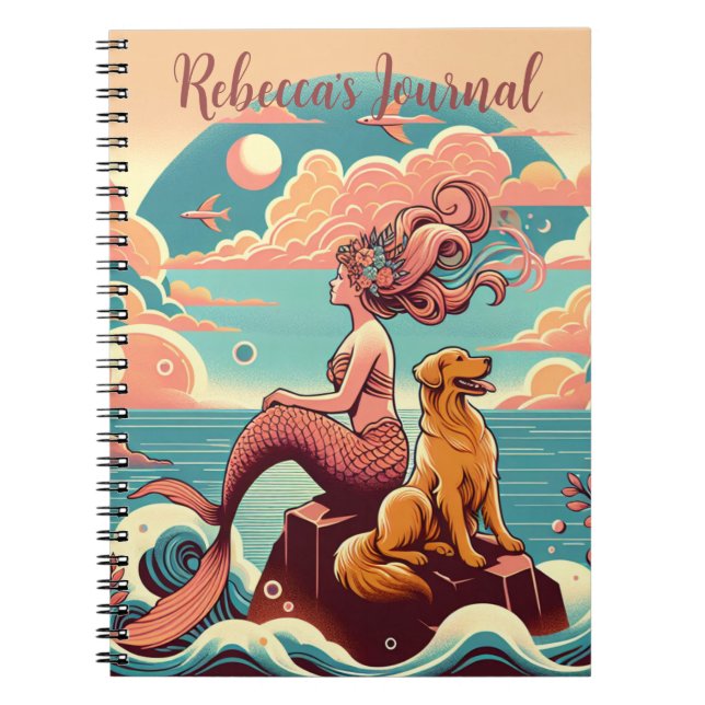Cuaderno Portátil Pastel Planner de Diario Mermaid Dog Love (Frente)