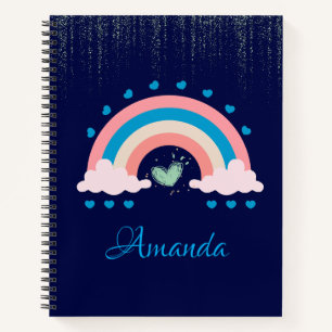 Cuaderno Portátil Pastel Rainbow y Unicorn