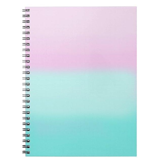 Cuaderno Portátil Pastel rosa y turquesa (Frente)