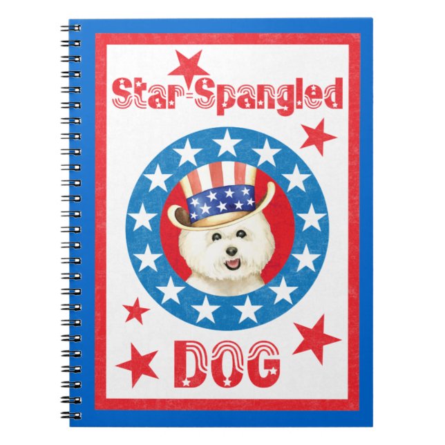 Cuaderno Portátil Patriótico Bichon Frise (Frente)