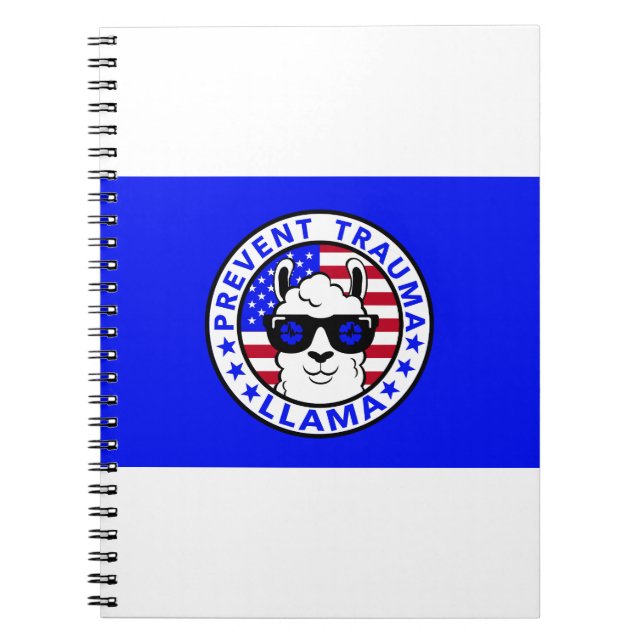 Cuaderno Portátil Patriótico Prevenir Trauma Llama (Frente)