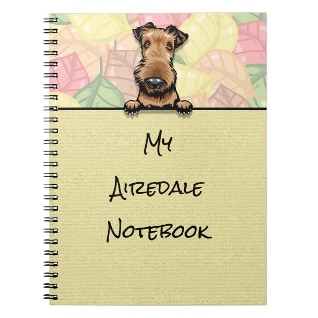 Cuaderno Portátil Peeking Cute Airedale (Frente)