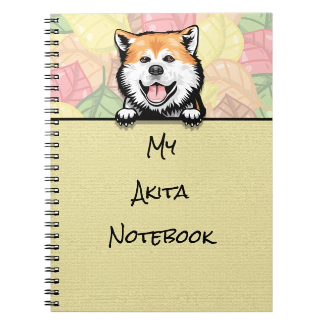 Cuaderno Portátil peeking Cute Akita (Frente)