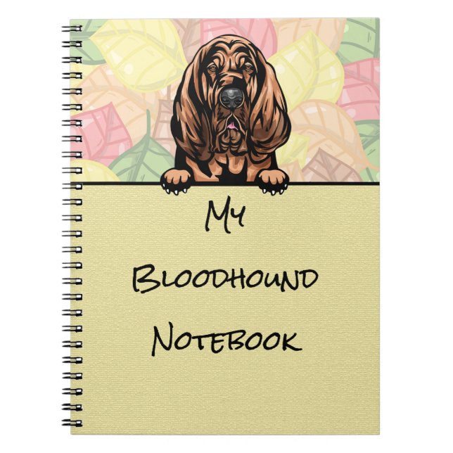Cuaderno Portátil peeking Cute Bloodhound (Frente)