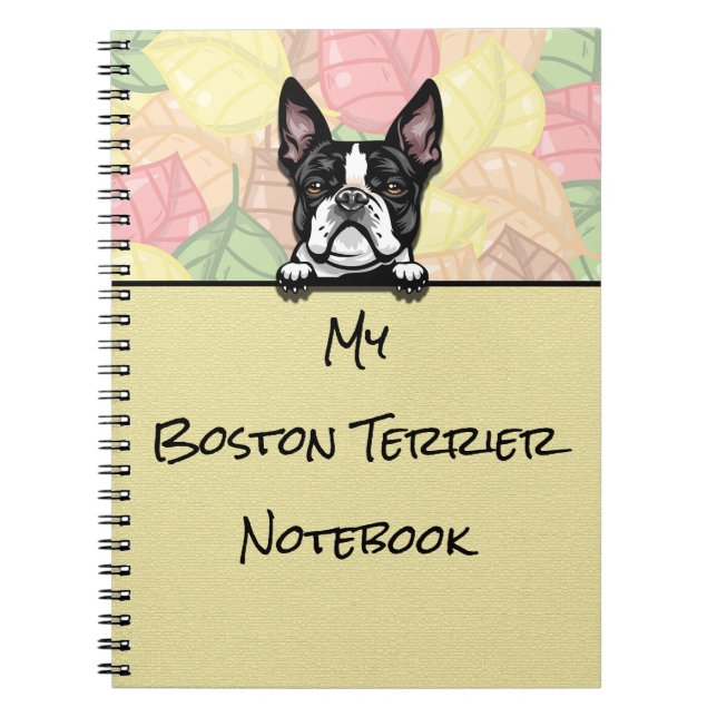 Cuaderno portátil Peeking Cute Boston Terrier (Frente)
