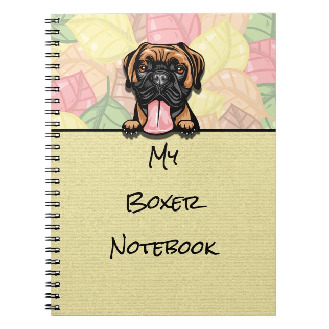 Cuaderno Portátil Peeking Cute Boxer Dog (Frente)