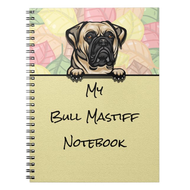 Cuaderno Portátil Peeking Cute Bull Mastiff (Frente)