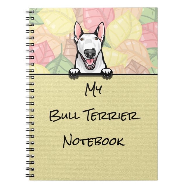 Cuaderno portátil Peeking Cute Bull Terrier (Frente)