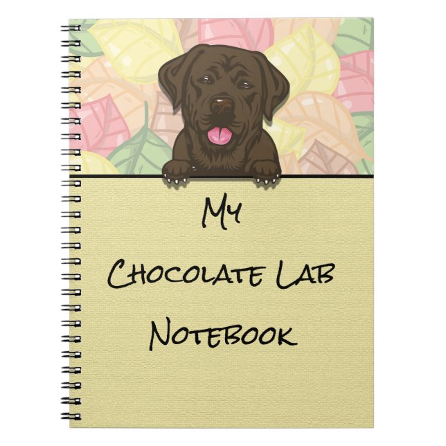 Cuaderno Portátil Peeking Cute Chocolate Labrador (Frente)