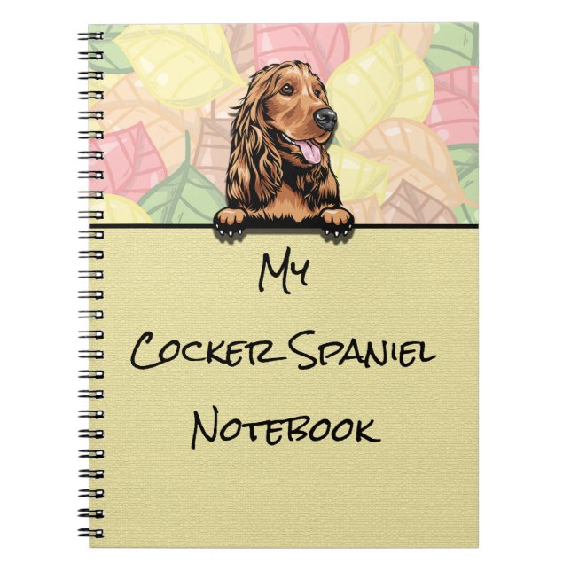 Cuaderno Portátil Peeking Cute Cocker Spaniel (Frente)