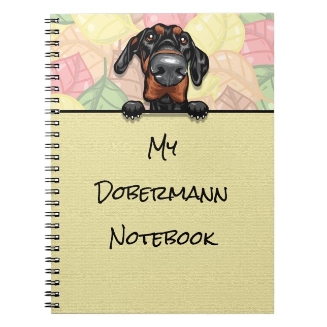 Cuaderno Portátil Peeking Cute Dobermann (Frente)
