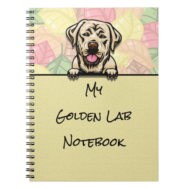 Cuaderno Portátil Peeking Cute Golden Labrador (Frente)