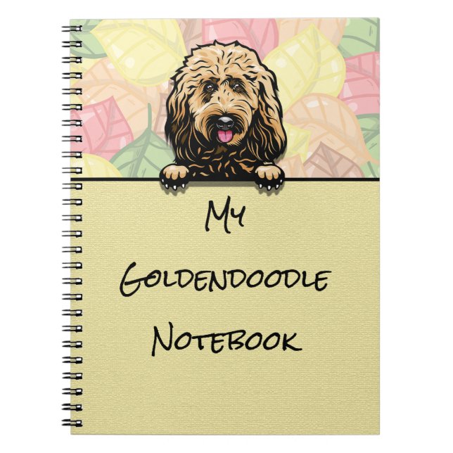 Cuaderno Portátil Peeking Cute Goldendoodle (Frente)