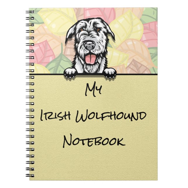Cuaderno Portátil peeking Cute Irish Wolfhound (Frente)