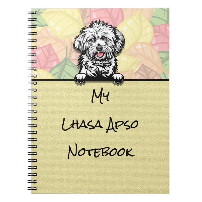 Cuaderno Portátil Peeking Cute Lhasa Apso (Frente)