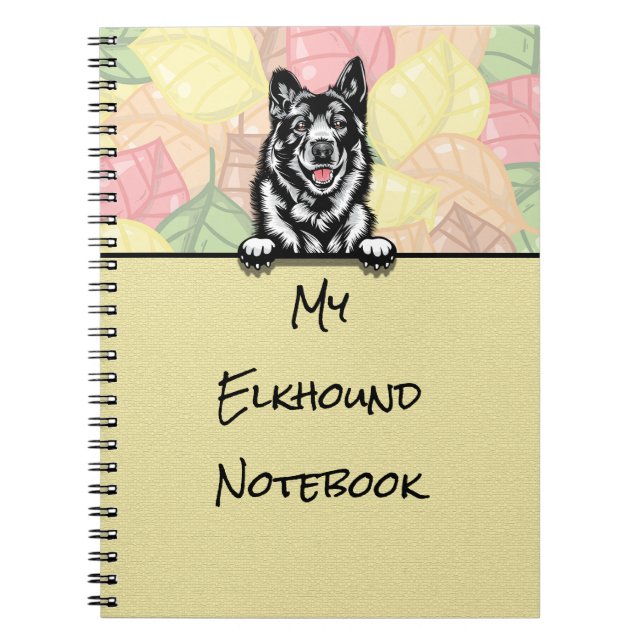 Cuaderno Portátil peeking Cute noruego Elkhound (Frente)