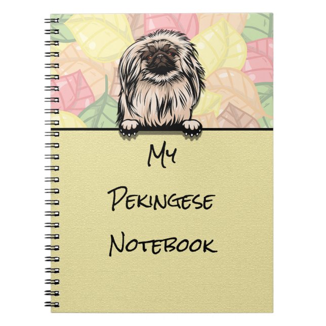 Cuaderno Portátil peeking Cute Pekingese (Frente)