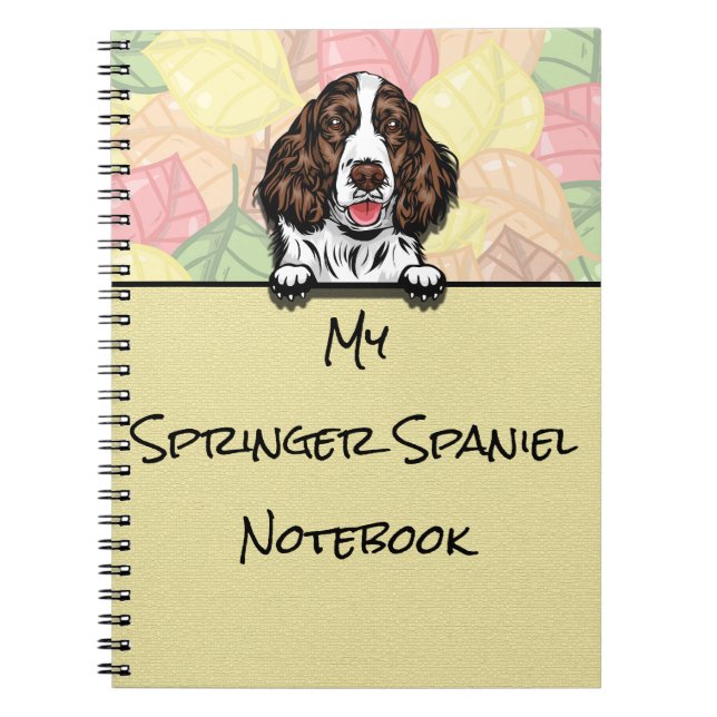 Cuaderno Portátil Peeking Cute Springer Spaniel (Frente)